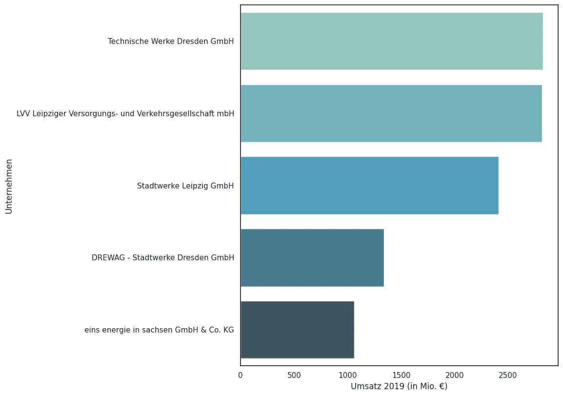 umsatzstärkste kommunalunternehmen sachsen